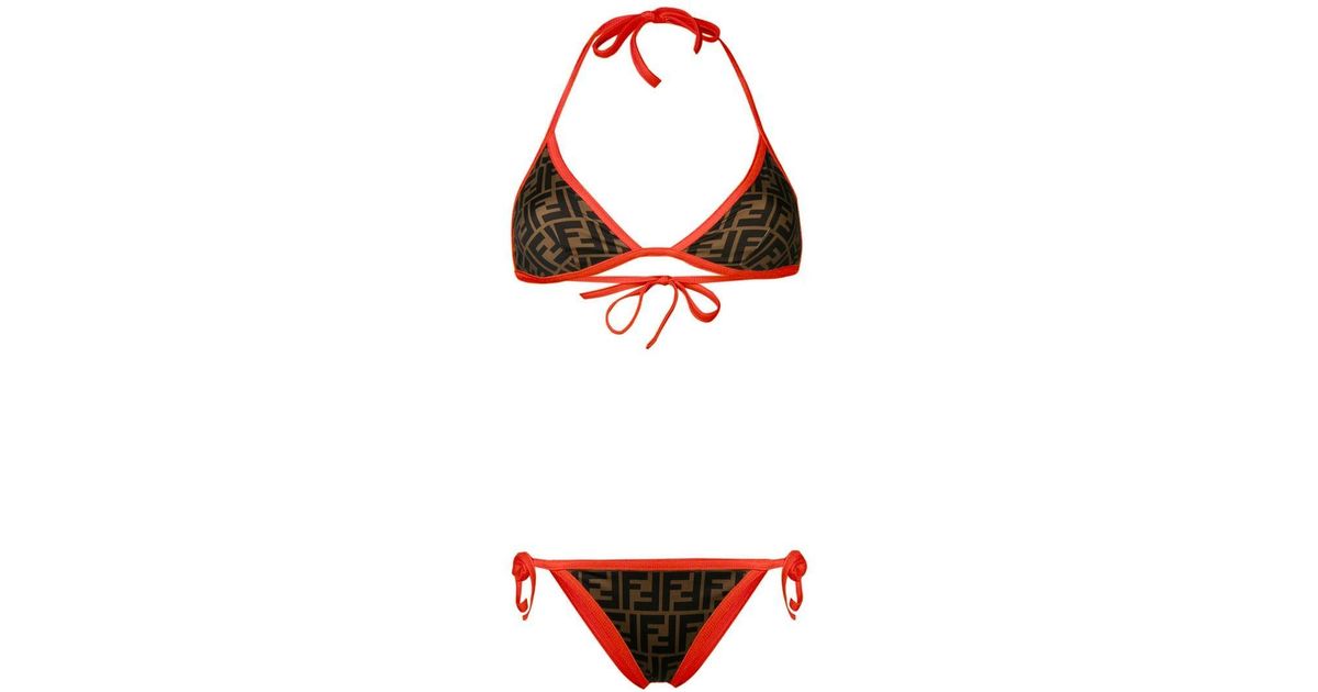 Decoratie een miljard wang Fendi Monogram Bikini Set in Orange | Lyst Canada