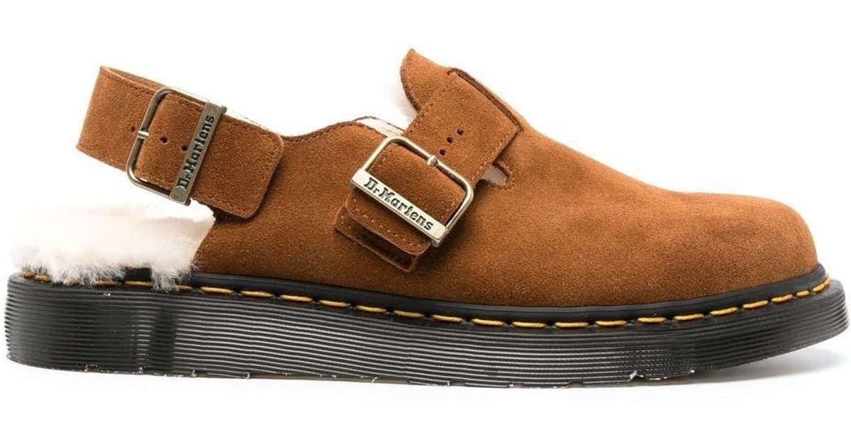 Dr. Martens Slingback Slippers in Brown Lyst