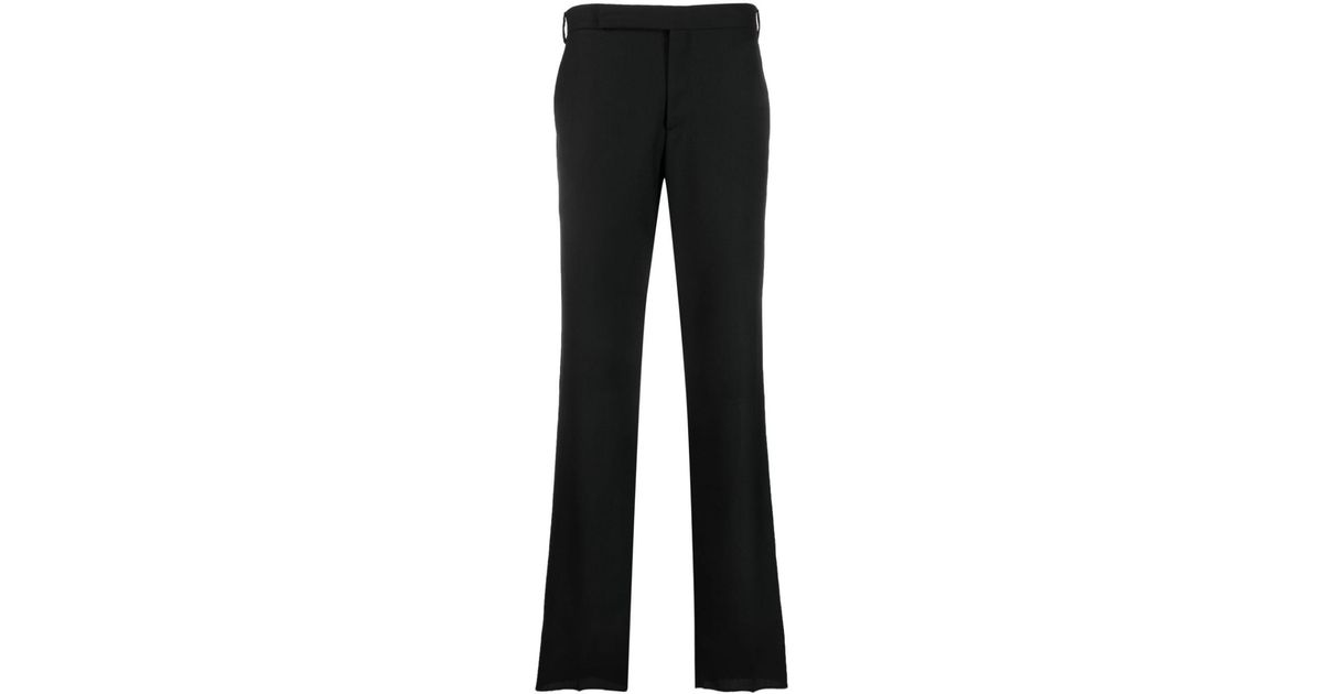 Lardini High-waisted Wool Trousers in Black for Men | Lyst