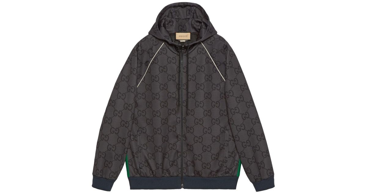 Gucci Jumbo GG-pattern Web-striped Hooded Jacket