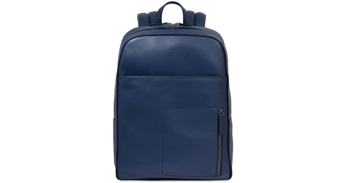 Lancel Max De Leather Backpack in Blue for Men | Lyst