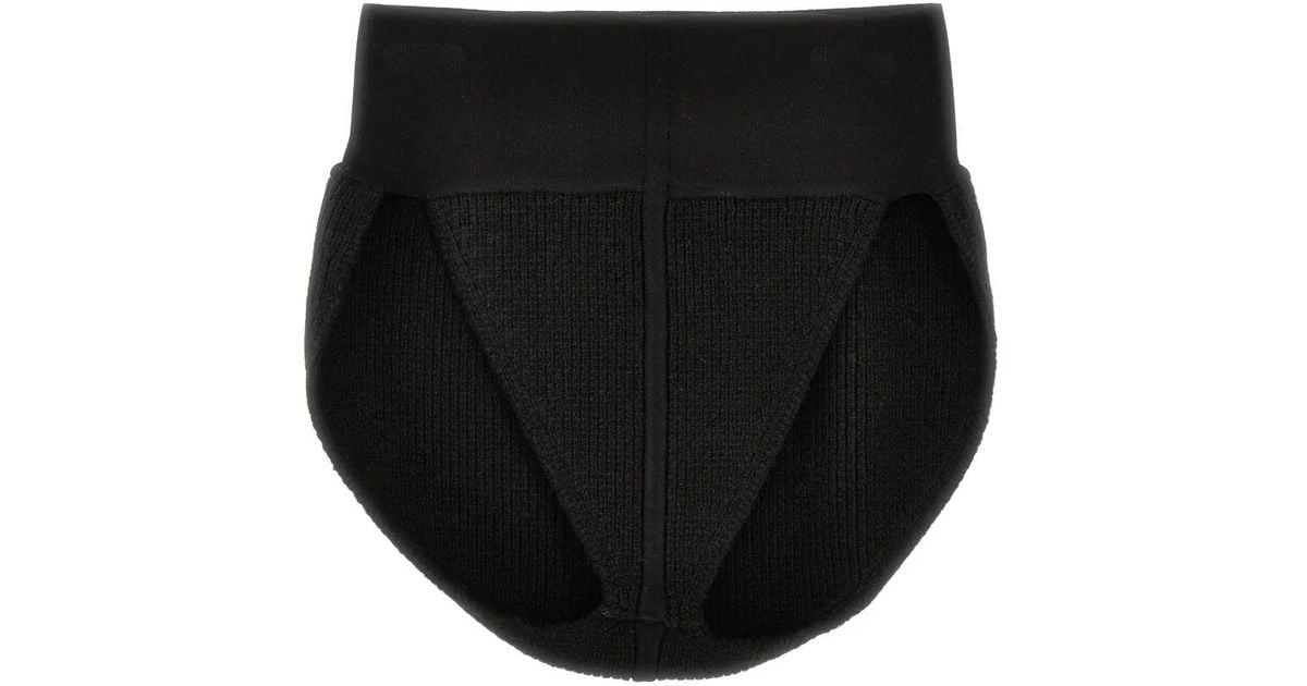 Ladies Ribbed Briefs Rick Owens Ribbed-Knit Cashmere Briefs in Black | Lyst