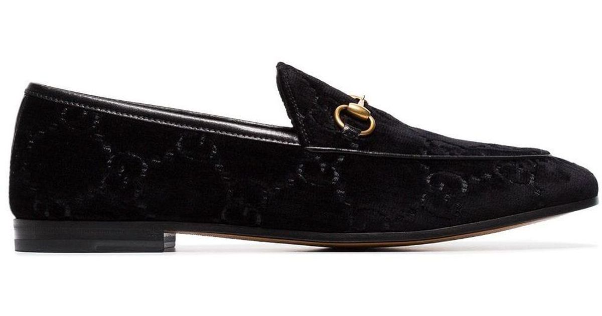 gucci jordaan gg velvet loafers