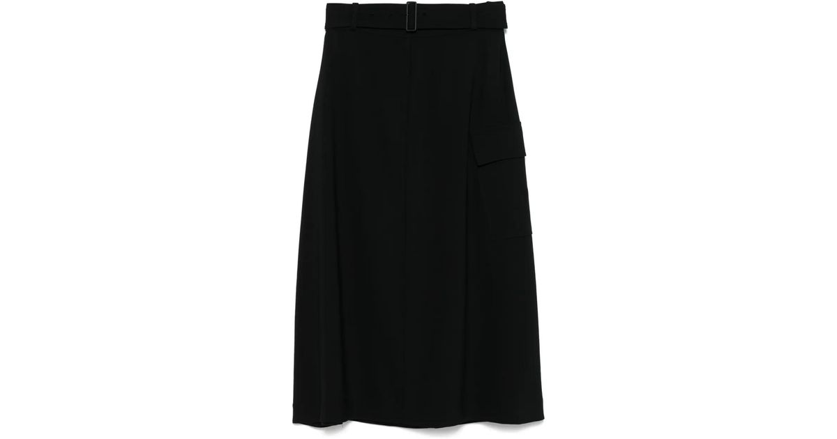 スカート Joseph Pernette Midi Skirt With Concealed Fastening JOSEPH Pernette Midi Skirt With Concealed Fastening in Black