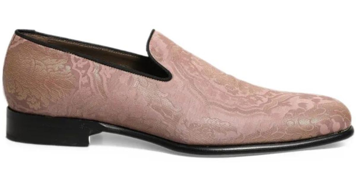 Dolce & Gabbana Brocade Slip-On Loafers in Pink for Men | Lyst