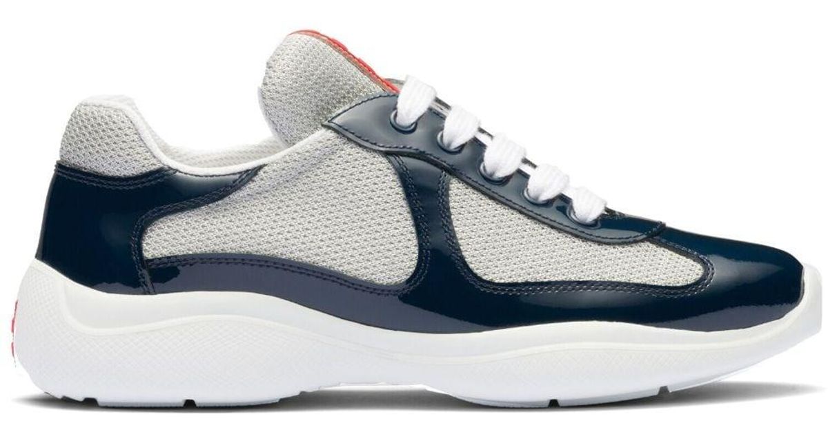 Navy blue cheap prada sneakers