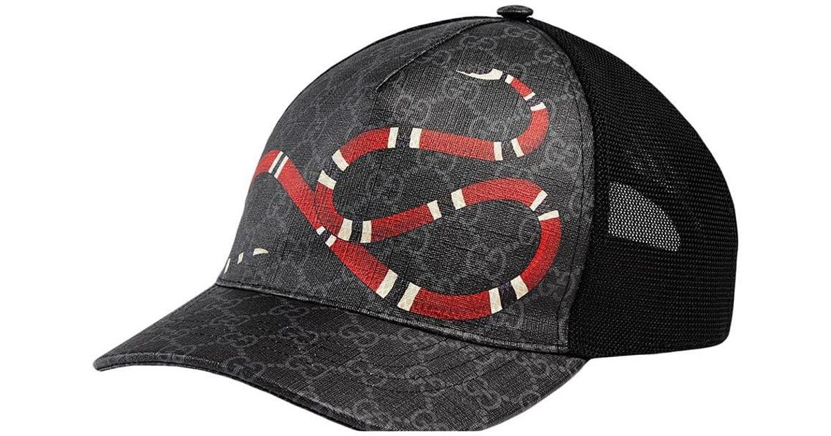 Cappello da baseball in micro rete e tessuto con stampa gg supreme e  snakeGucci in Tela da Uomo colore Nero - 32% di sconto | Lyst