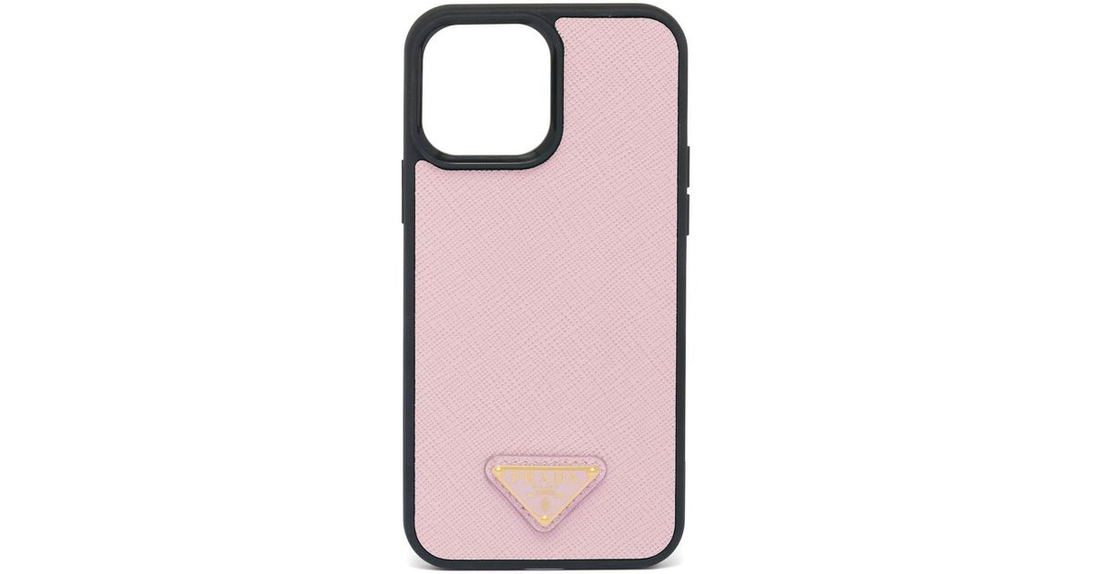 Coque d'iPhone 13 Pro Max en cuir Cuir Prada en coloris Rose | Lyst