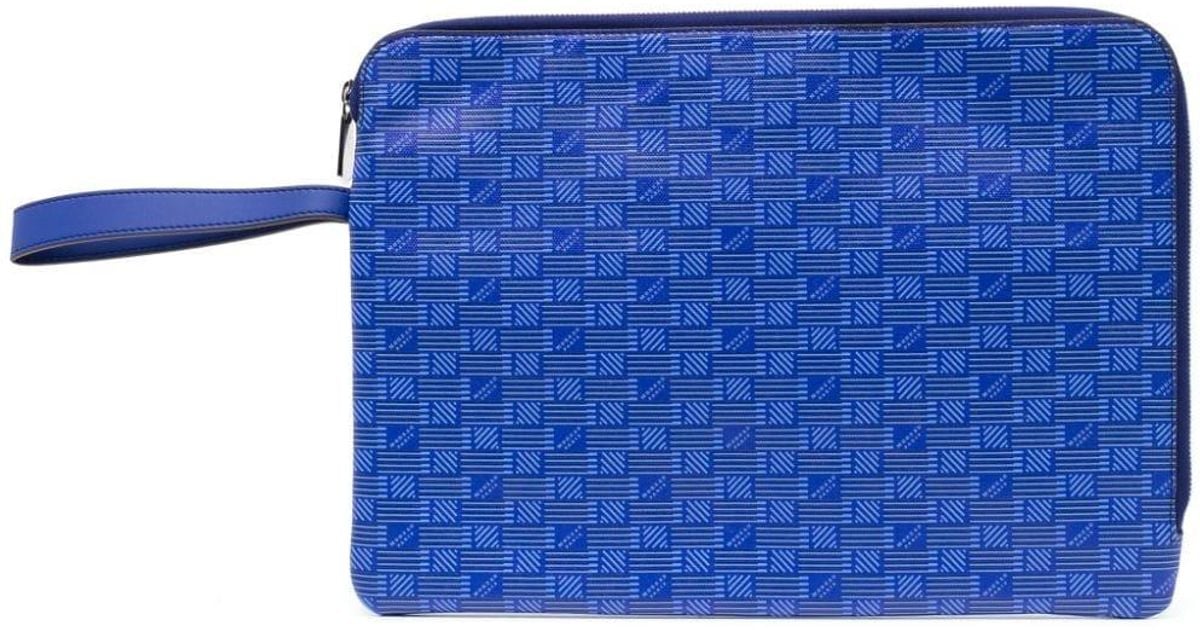 Moreau monogram-pattern Laptop Bag - Blue