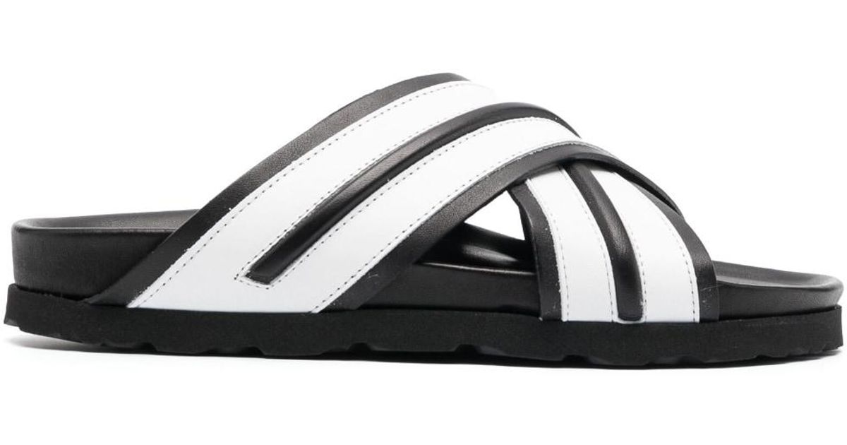 Palm Angels Track Criss-cross Slides in Black | Lyst