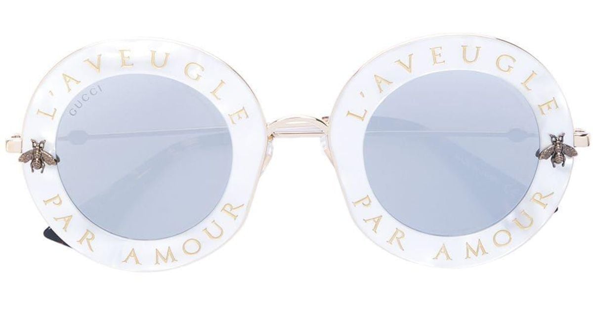 Temple nose Intense Gucci L'aveugle Par Amour Sunglasses | Lyst