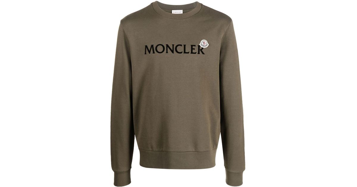 Moncler Sweater Met Logoprint in het Groen voor heren | Lyst NL