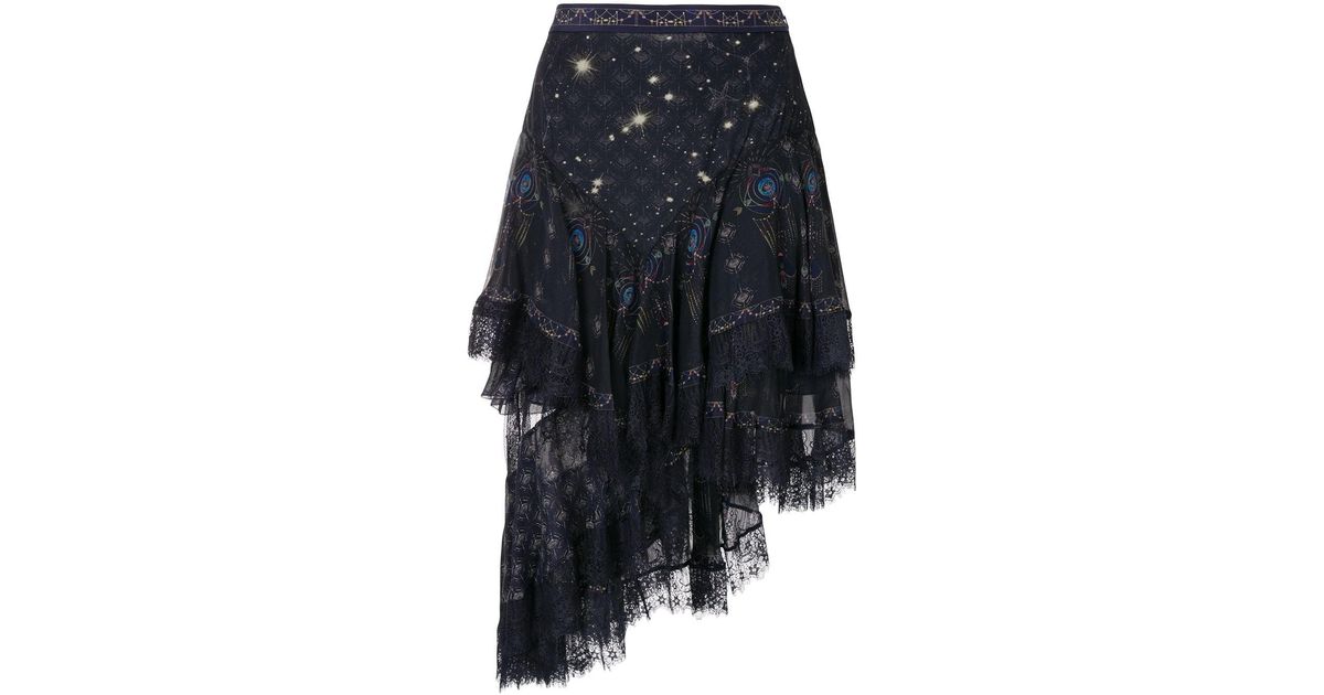 black lace asymmetrical skirt