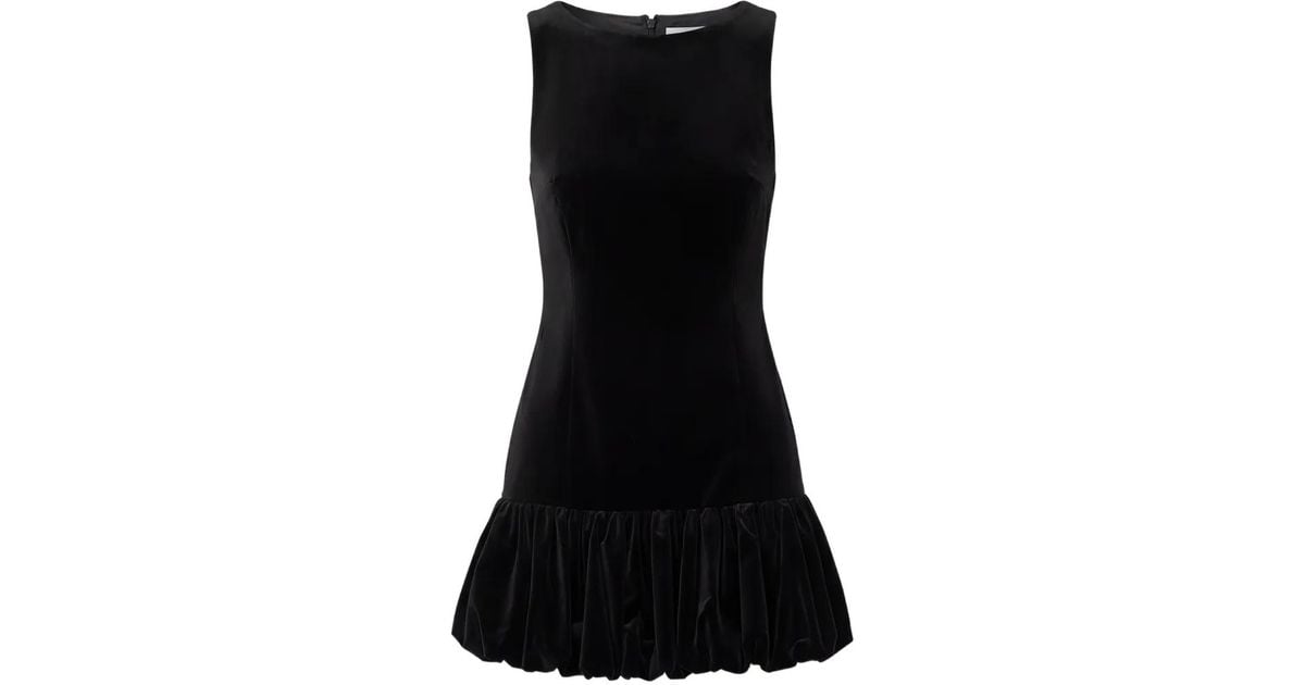 Velvet Collapse Posse Dean Velvet Mini Dress in Black | Lyst