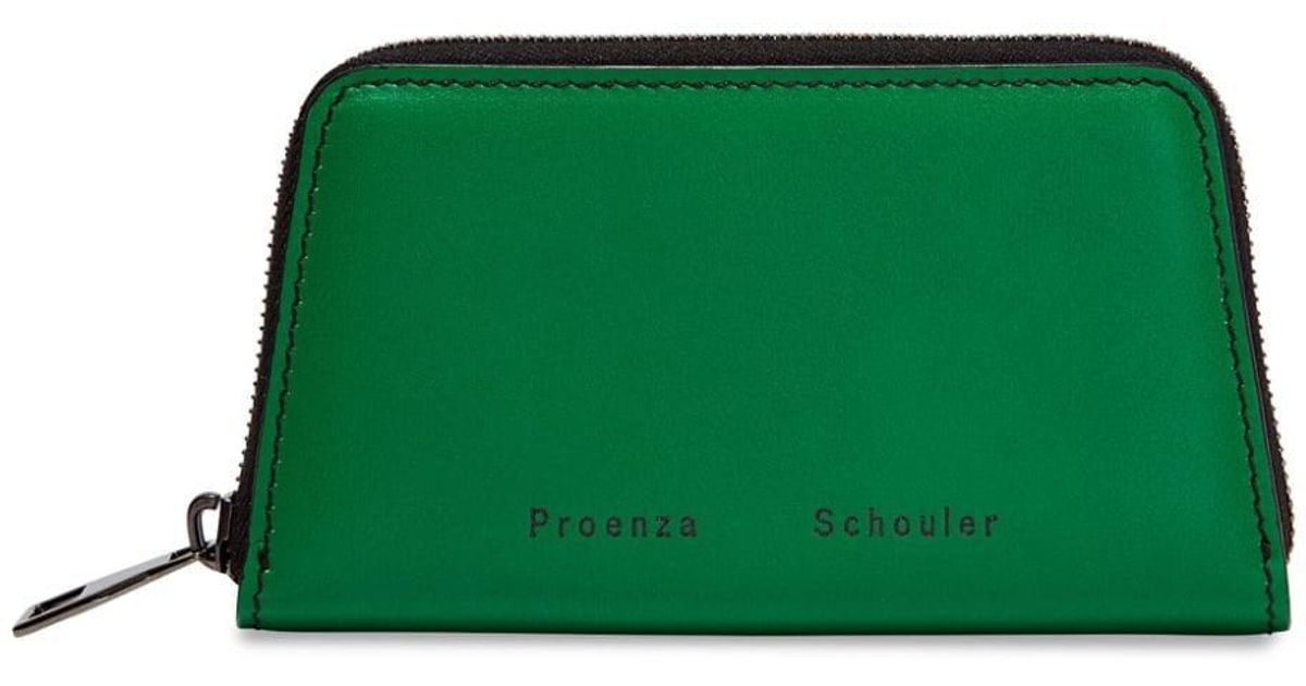 Proenza Schouler Trapeze Compact Leather Wallet in Green Lyst UK