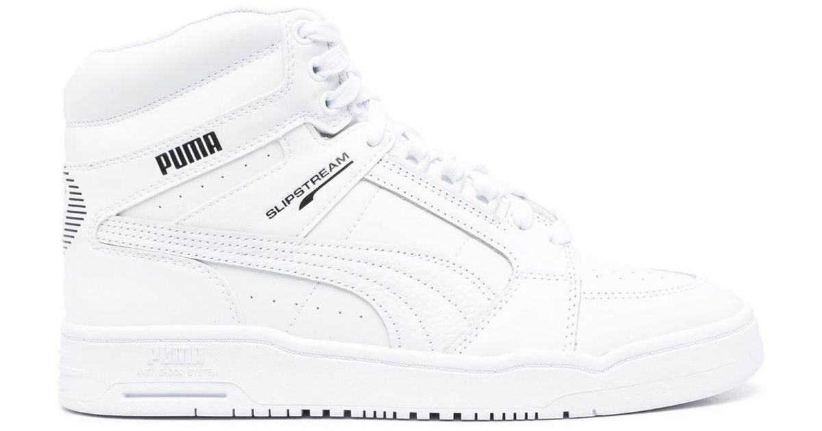 PUMA Leather Slipstream Mid Panelled Sneakers in White for Men Lyst