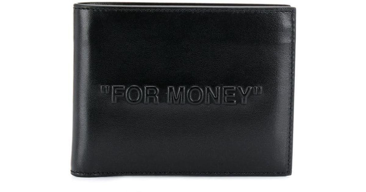 Off-White c/o Virgil Abloh Leather For Money Bi-fold Wallet in Black for Men - Lyst