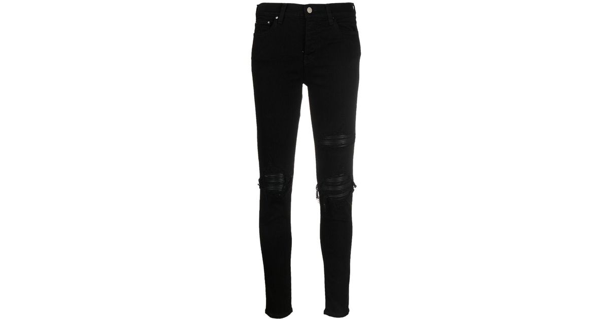 Amiri Denim High-waisted Skinny Jeans in Black | Lyst