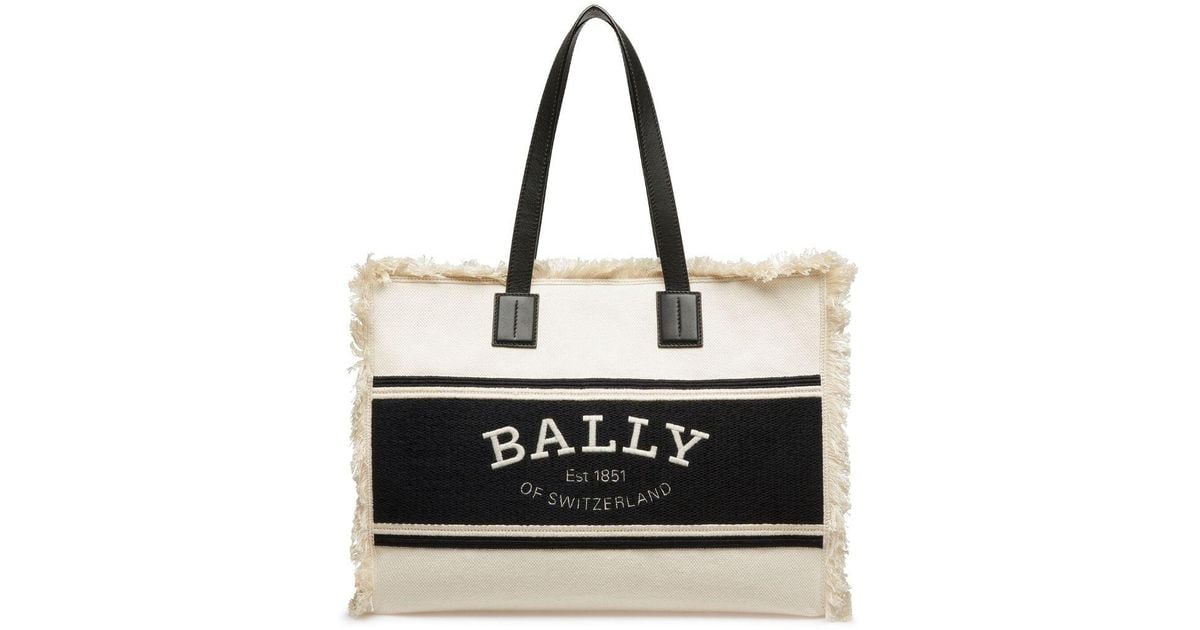 Bally Crystalia Twotone Canvas Tote Bag in Black Lyst Canada