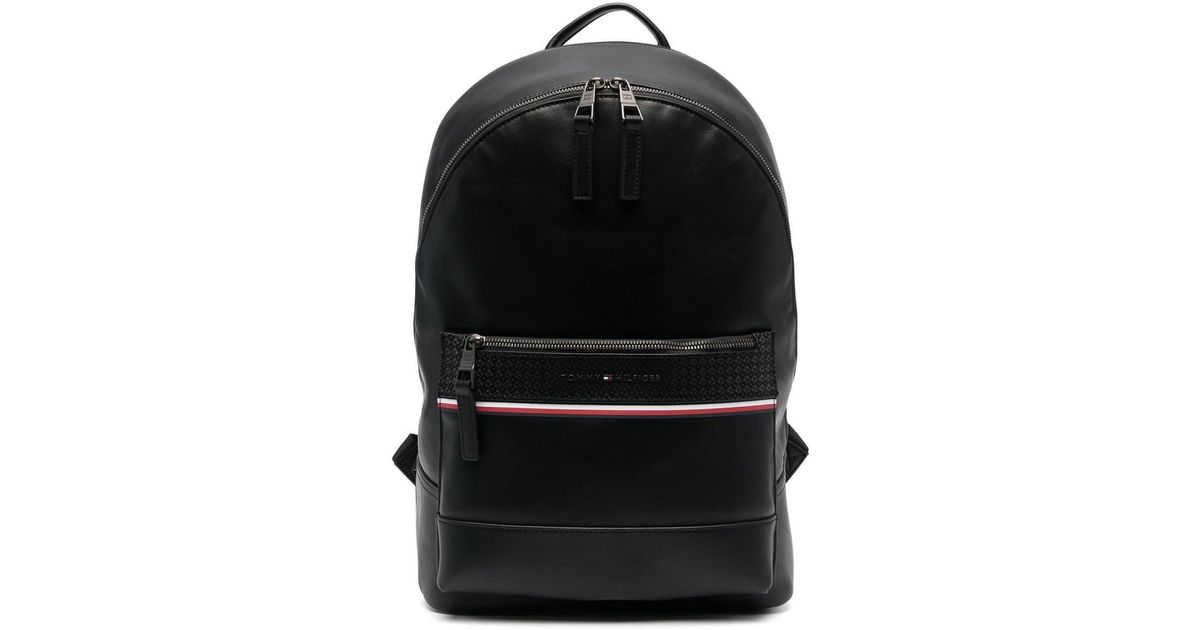 Tommy Hilfiger 1985 Fauxleather Backpack in Black for Men Lyst UK