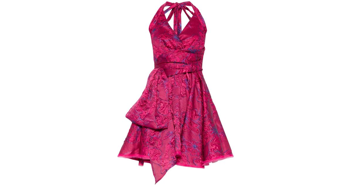 Talbot Runhof Lombino Mini Dress in Pink | Lyst