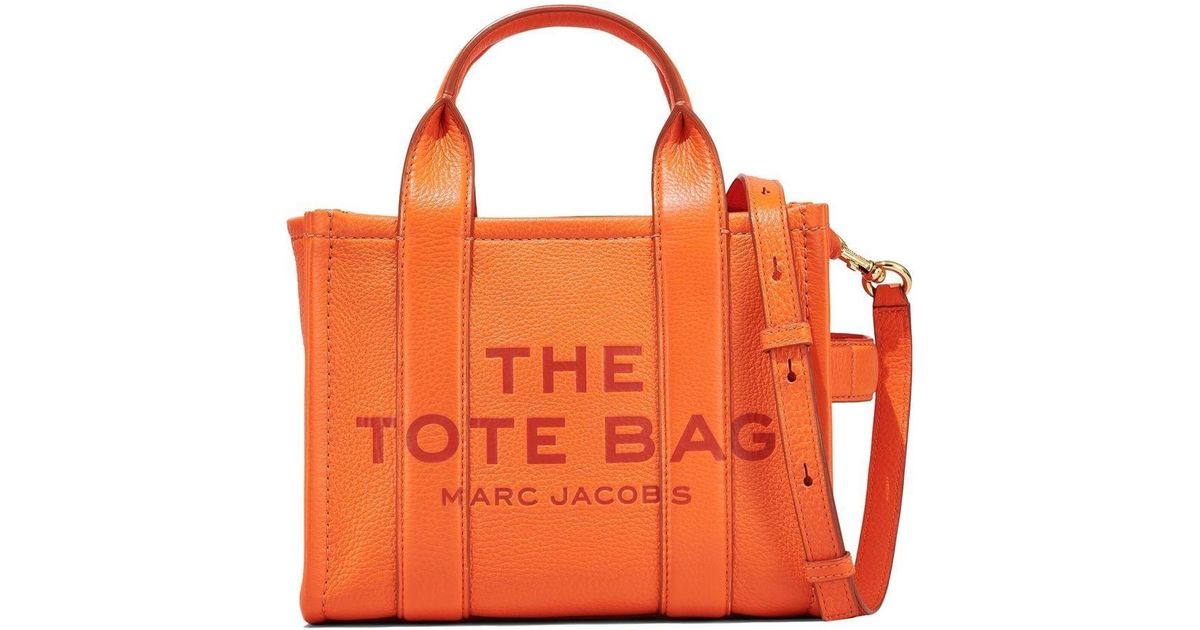 Marc Jacobs The Leather Mini Tote Bag in Orange Lyst UK