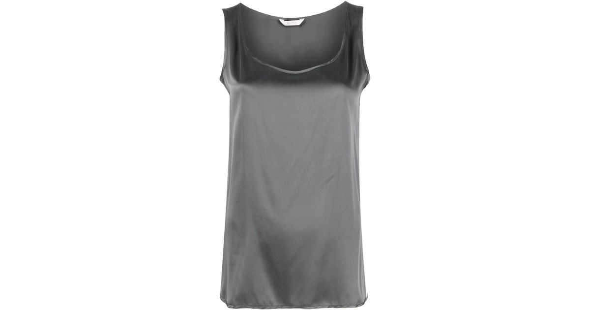 Max Mara Square-Neck Sleeveless Top in Gray | Lyst Max Mara Square-Neck Sleeveless Top in Gray | Lyst