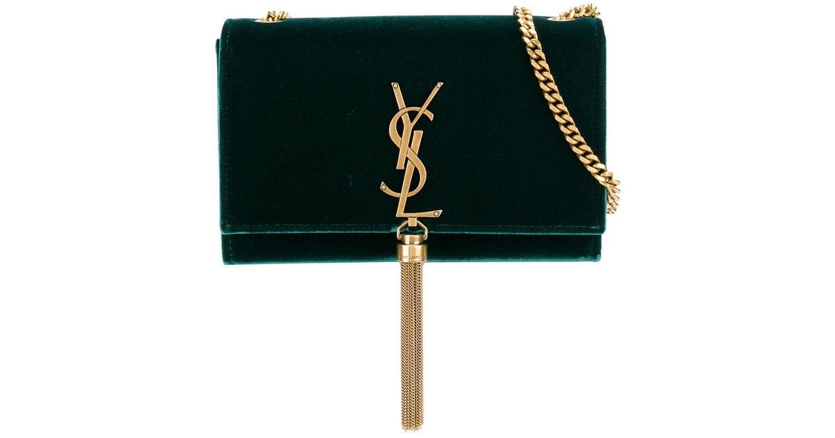 Saint laurent green velvet bag clearance