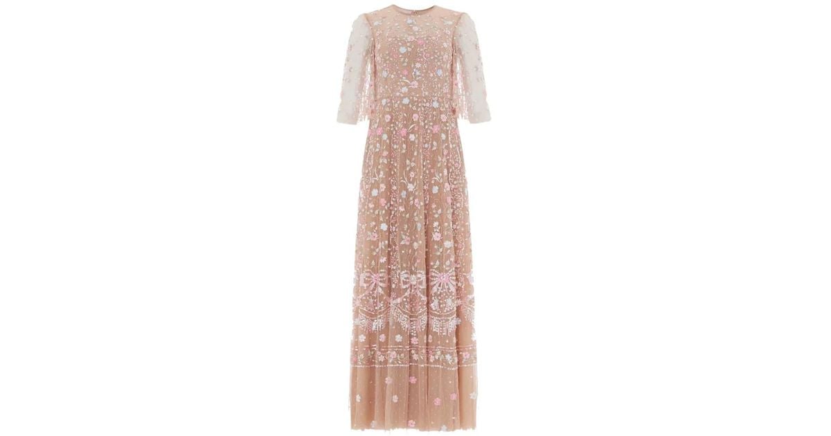 Needle & Thread Rococo Ribbon Maxi Gown in Pink | Lyst