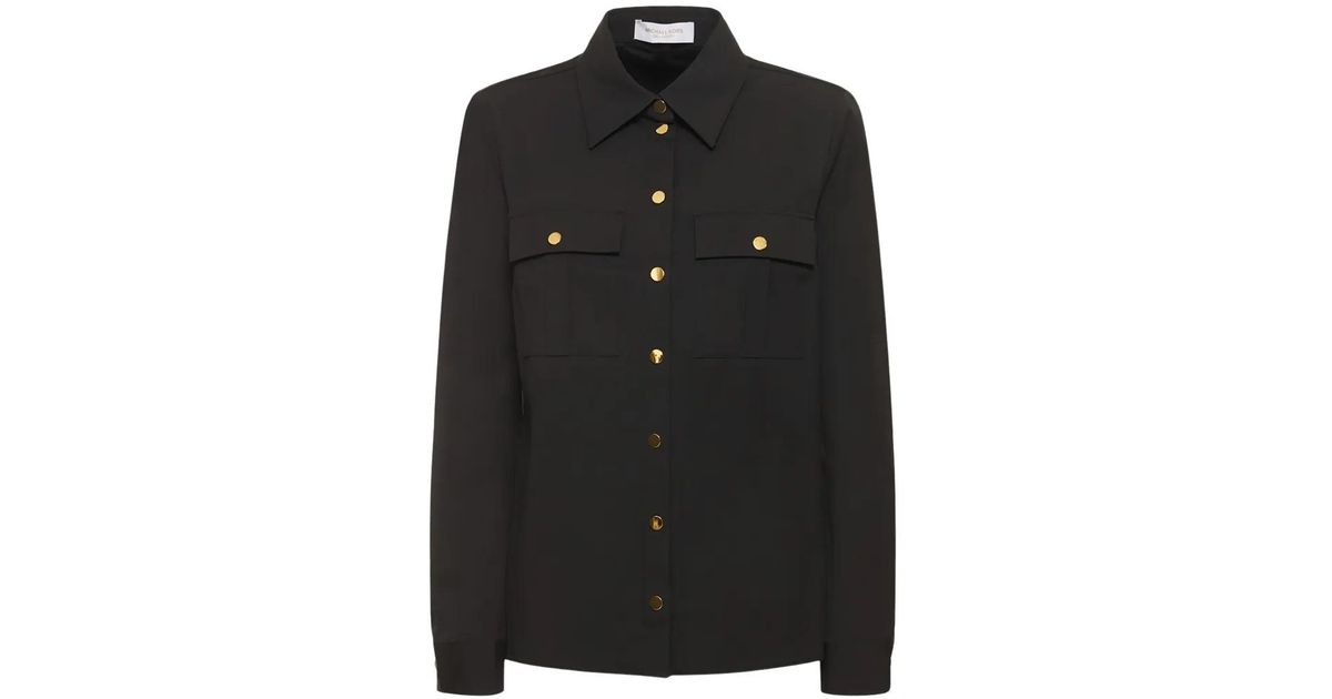Michael Kors Flap-Pocket Button-Up Shirt in Black | Lyst
