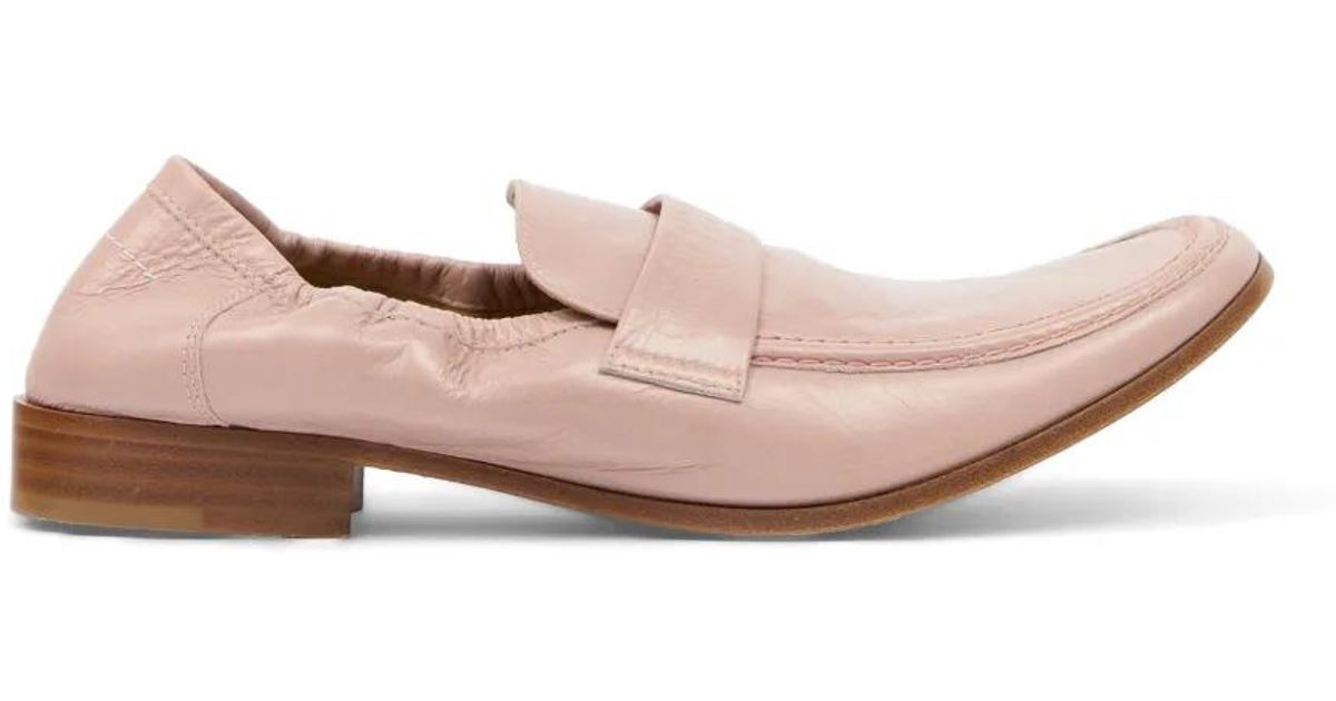 MM6 by Maison Margiela レザーフラットシューズ ピンク | Lyst