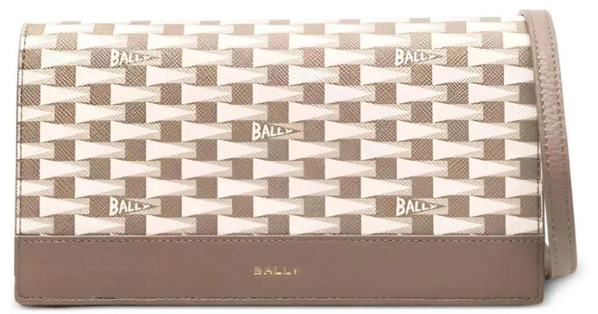 Bally Pennant Continental Clutch Bag in Natural | Lyst