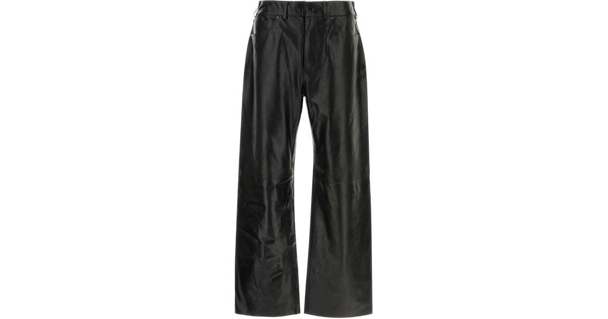 Entire Studios/レザーパンツ ブラック leather straight leg black leather – entire studios