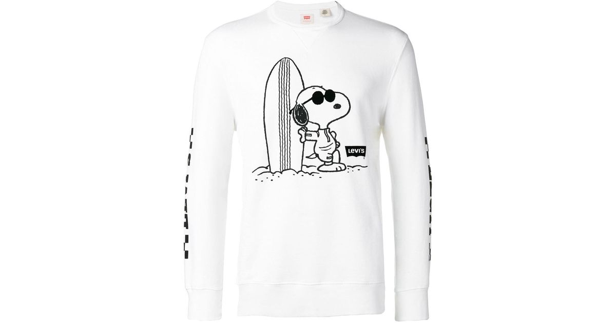 Levi's Surf Snoopy Sweater in White for Men | Lyst