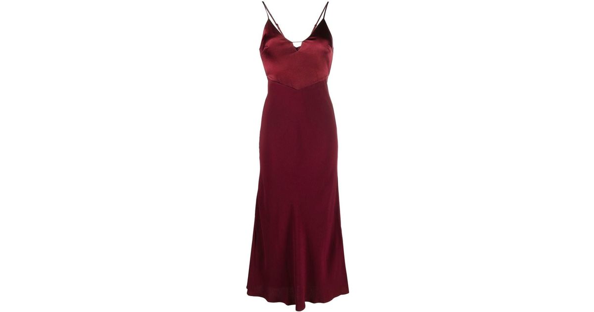 Ba&sh V-neck Midi Dress in Red | Lyst UK