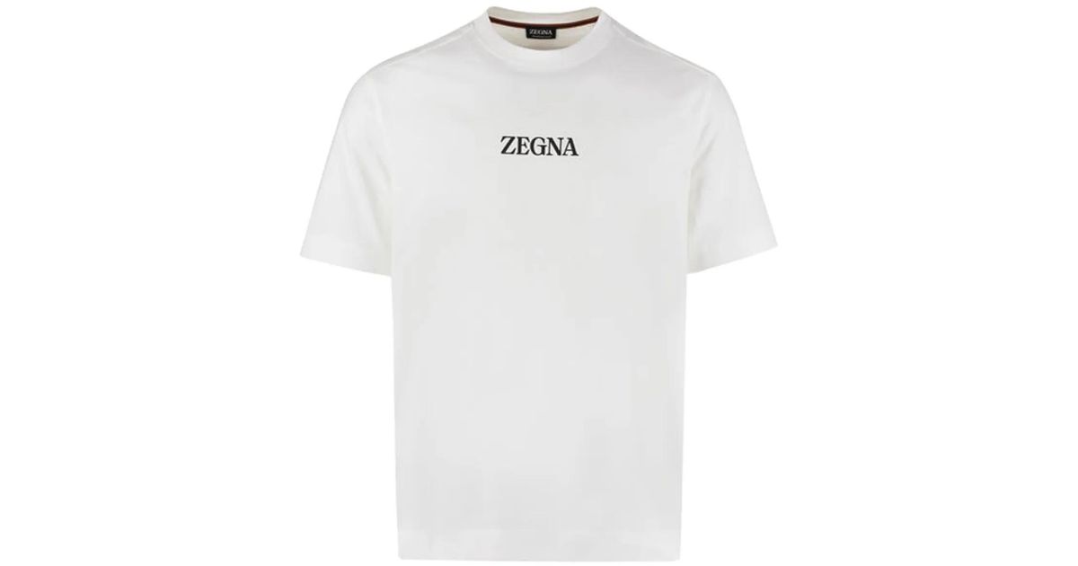ZEGNA Logo T-Shirt in White for Men | Lyst UK