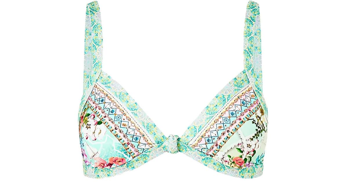 CAMILLA Just Coasting Bikini Top in Green | Lyst UK