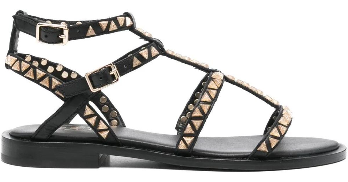 サンダル・ミュール ASH PANDORA SANDALS Ash Pandora Tan Leather Embellished Gladiator Sandals