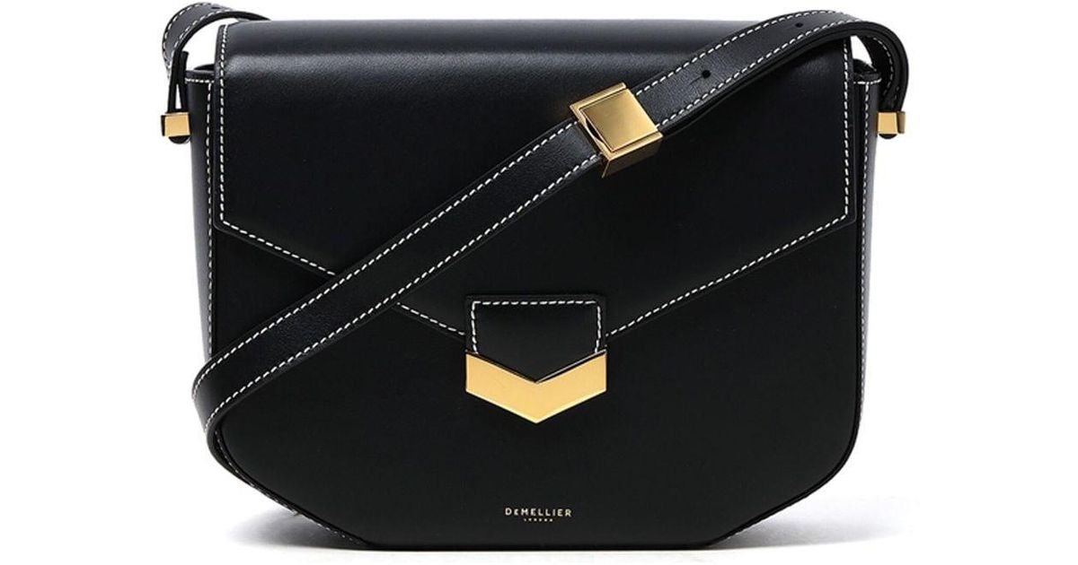 DeMellier The London Leather Shoulder Bag in Black | Lyst