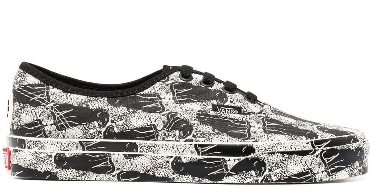 Vans Cotton Panther-print Sneakers in Black | Lyst