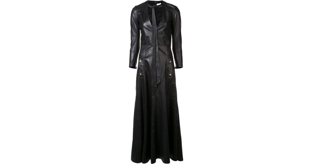 Chlo Leather Maxi Dress in Black | Lyst Chlo Leather Maxi Dress in Black | Lyst