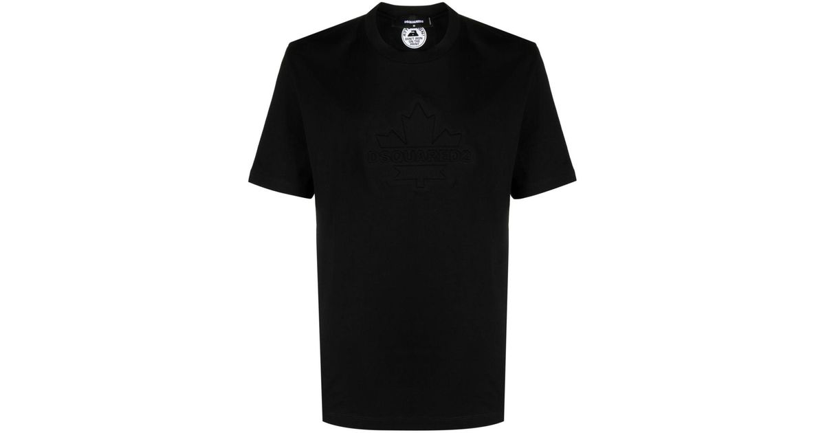DSquared² Logo-embossed Cotton T-shirt in Black for Men | Lyst