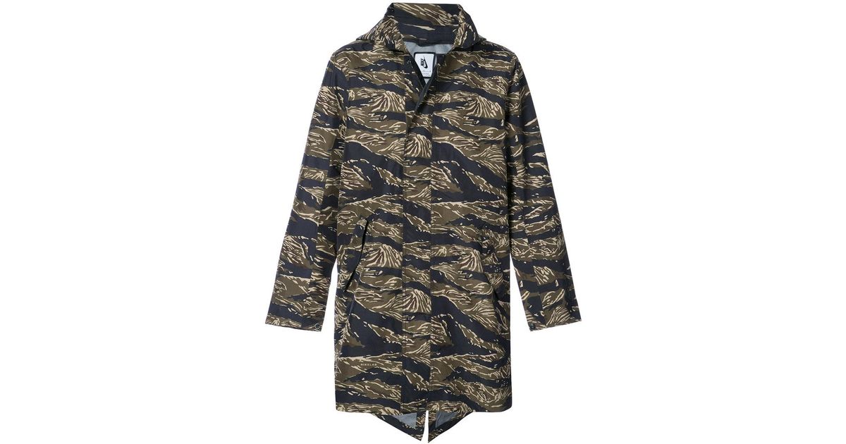 Nike Lab Essentials Tiger Camo Parka Jacket in Green for Men | Lyst