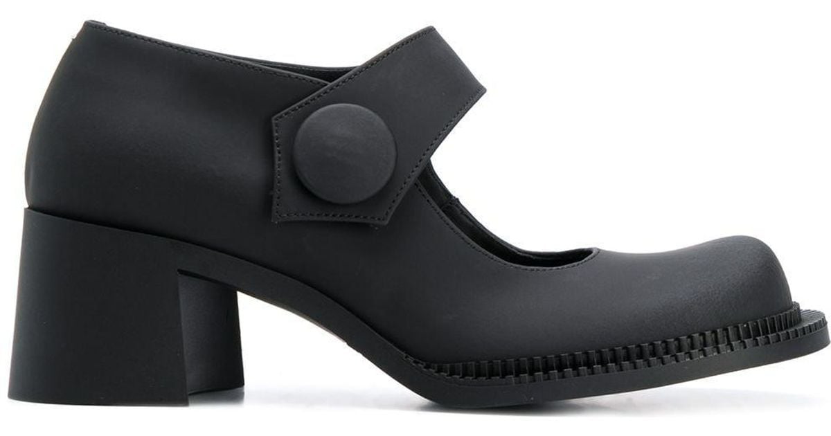 Maison Margiela Leather Black Chunky Mary Jane Heels | Lyst