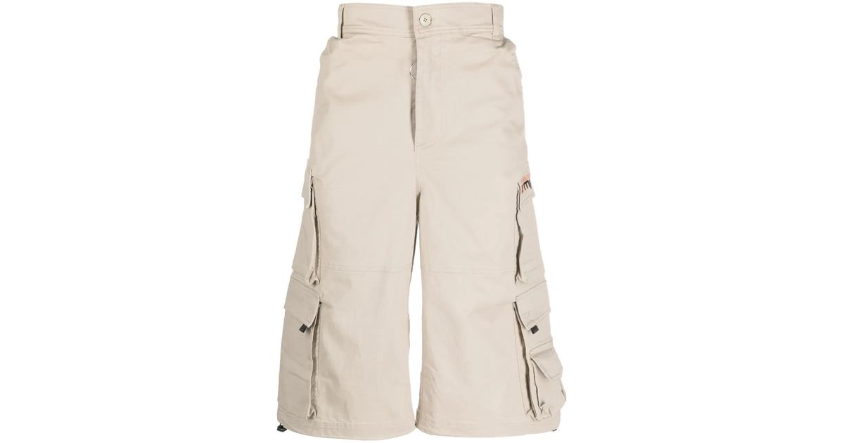Martine Rose Wide Leg Pulled Cargo Short in Natural for Men | Lyst UK