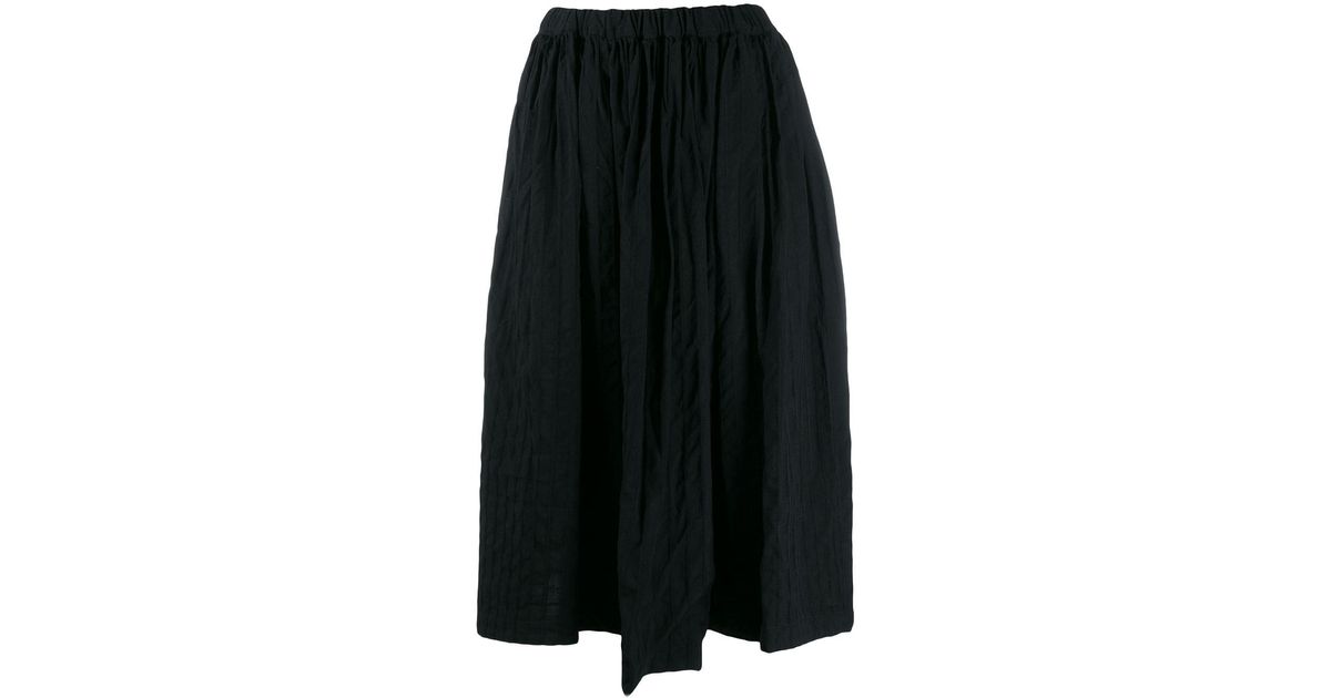 Comme des Garçons Wool Asymmetric Pleated Skirt in Blue - Lyst