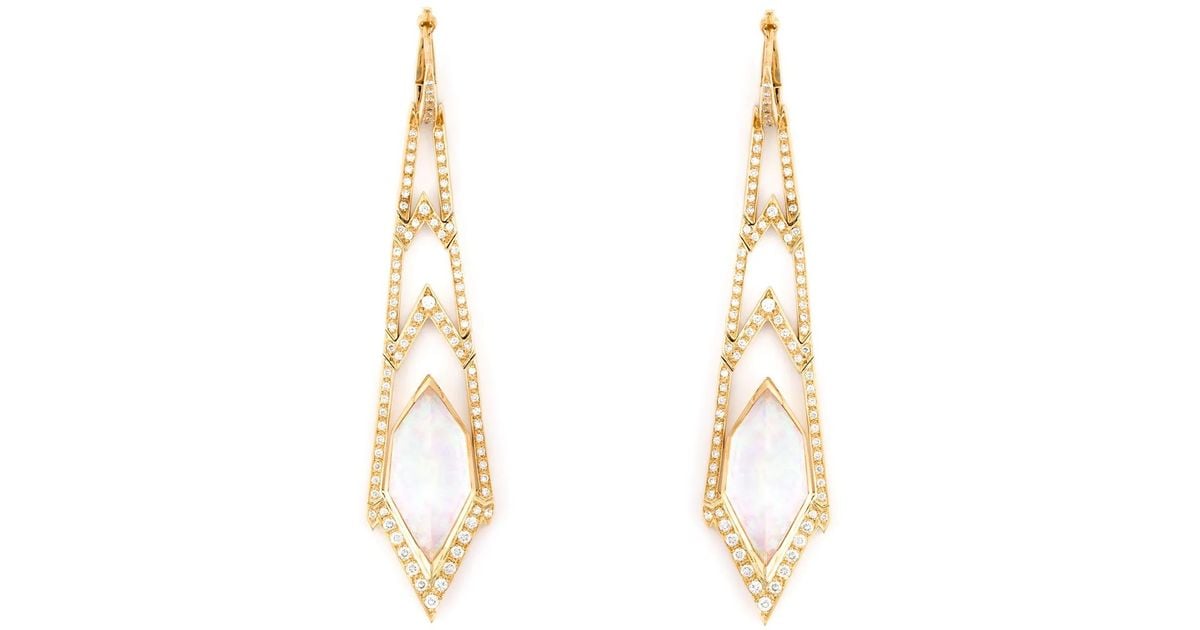 Shop Stephen Webster Crystal Haze long diamond earrings in Jewellery