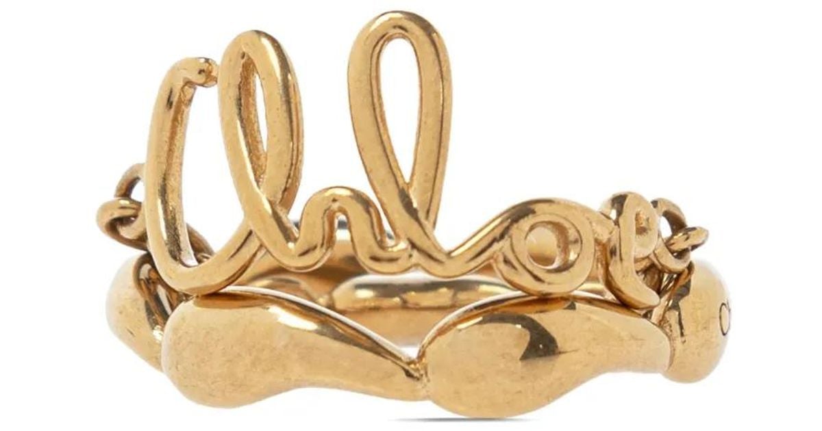 Chloé Vintage Brass Ring in Metallic | Lyst
