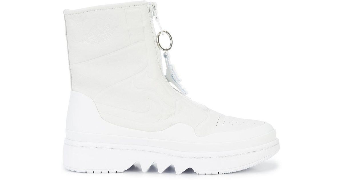 Nike Zipped Hi-top Boots in White | Lyst