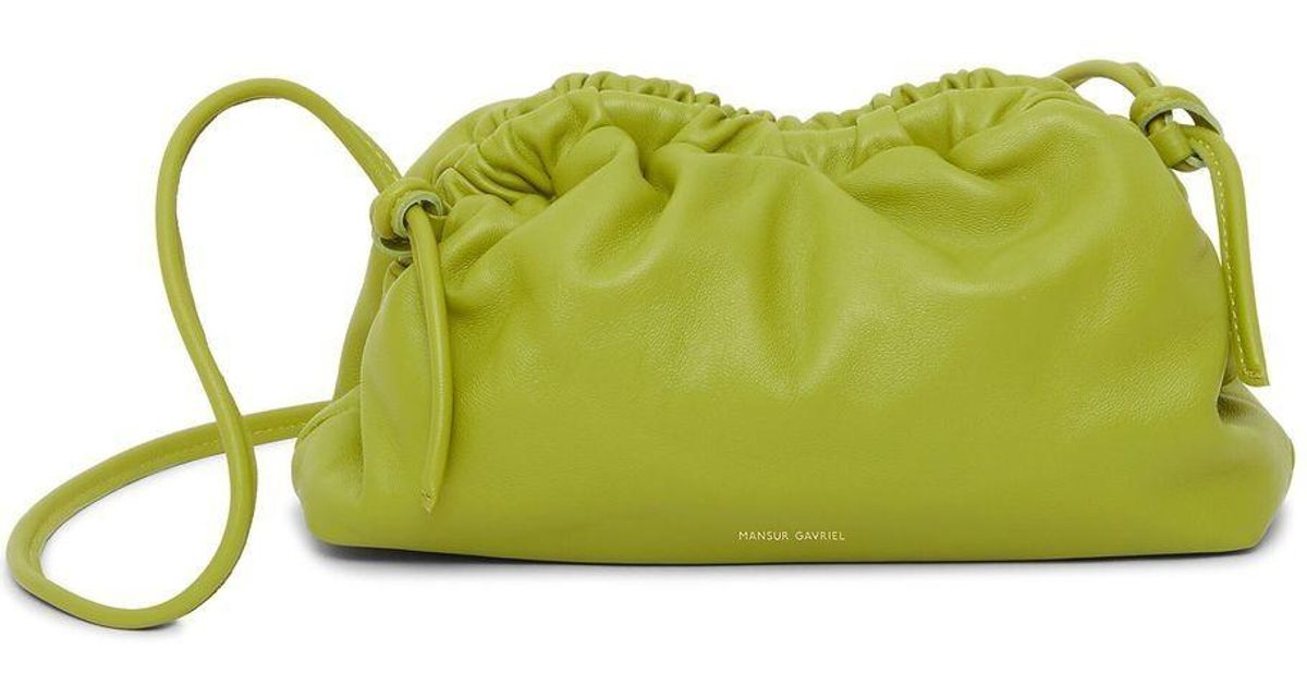 Mansur Gavriel Leather Mini Cloud Clutch Bag in Green | Lyst